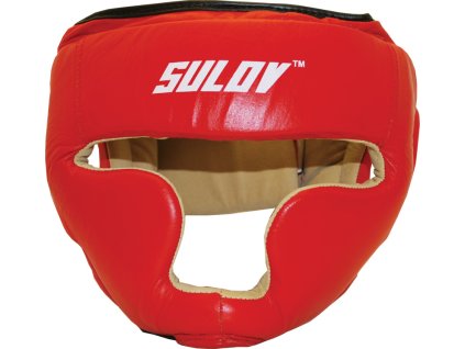 Chránič hlavy uzavřený SULOV®, kožený, červený (Box velikost L)