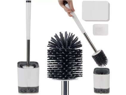 Ruhhy 23808 Silikonová štětka na toaletu šedobílá