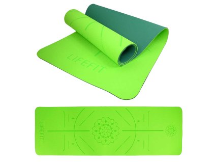 199650 podlozka lifefit yoga mat relax duo 183x58x0 6cm zelena