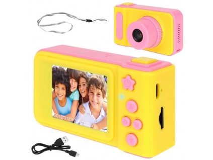 29015 detsky digitalni fotoaparat 2gb ruzovo zluta 8940