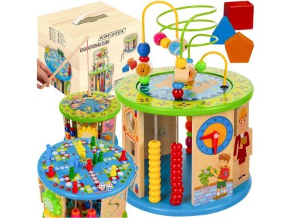 Kruzzel Dřevěná vzdělávací kostka 24670