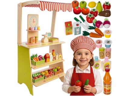 Kruzzel Dřevěný stánek s příslušenstvím 24888