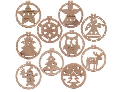 Ruhhy Dřevěné ozdoby - 10 ks