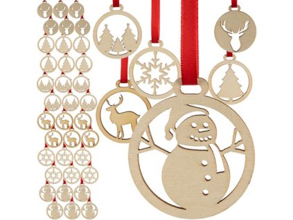 Ruhhy Dřevěné ozdoby - 36 ks. 24855