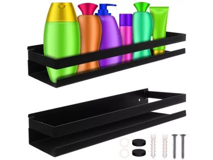 Ruhhy Černá koupelnová polička 19188
