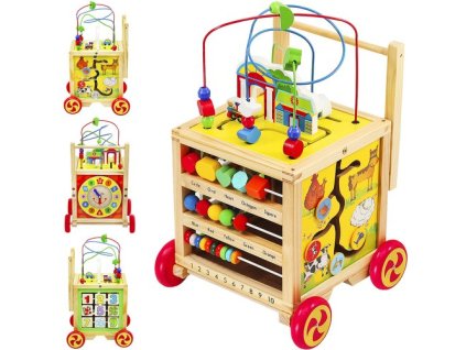 Kruzzel Dřevěné odstrkovadlo - Vzdělávací kostka 22606