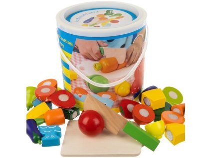 Kruzzel Zelenina na krájení v dřevěném kbelíku