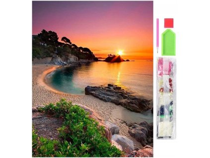 DIAMANTOVÉ MALOVÁNÍ PLÁŽ 5D 30X40CM