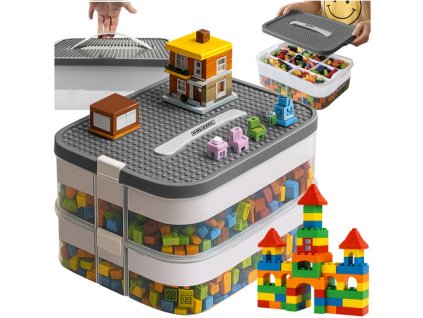 Kruzzel Pudełko na klocki- 2 poziomy 25756