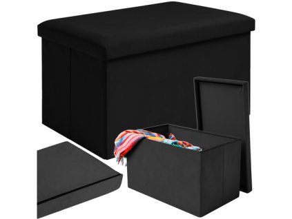 Ruhhy Černý sametový puf 60x30x30 cm 25995