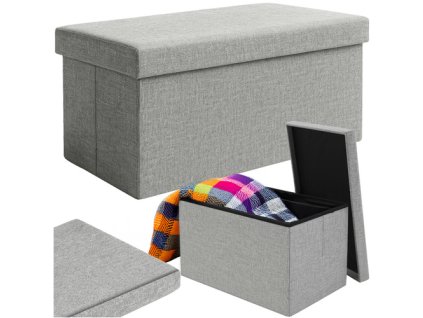 Ruhhy Šedý látkový puf 76x38x38cm 26131