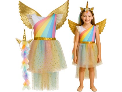 Kruzzel Trojdílný kostým jednorožce 130-140 cm 26677