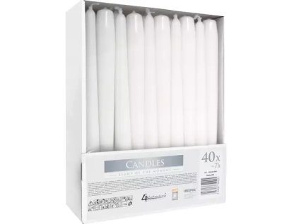 ISO Bílá kuželová svíčka - sada 40 ks.