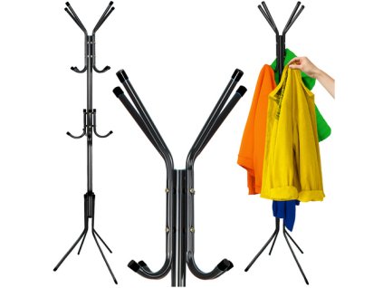 Ruhhy Stojací věšák na kabáty 170 cm - černý 26362