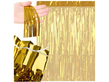 Ruhhy Dekorativní závěs 2x1m zlatý 26173