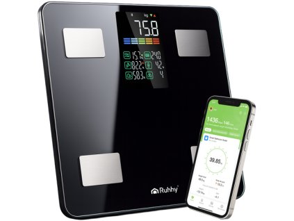 Ruhhy LCD koupelnová váha - analytická černá 20675
