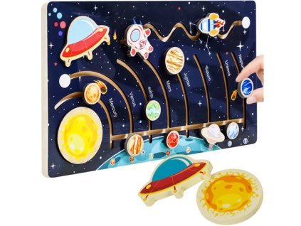 Kruzzel Dřevěné puzzle - sluneční soustava 26696