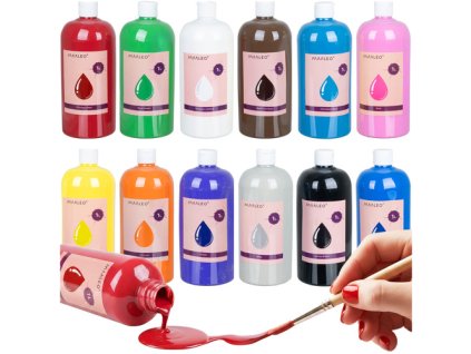 Maaleo Plakátové barvy - sada 12 ks x 1 l 26345