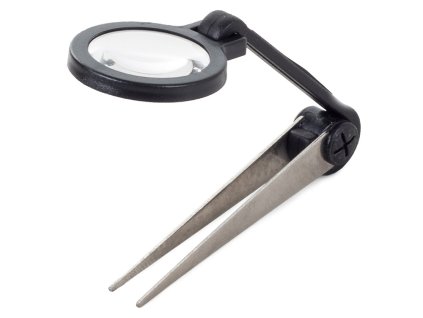 44693 2 lupa s pinzetou 25mm cerna 09108