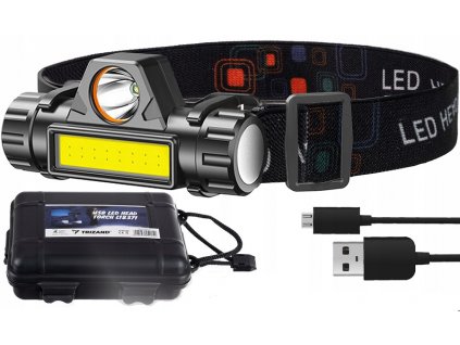 Latarka Czolowa Mocna COB LED Czolowka 4w1 na USB