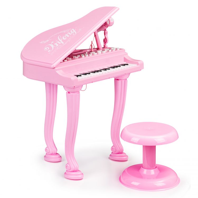 EcoToys Fortepian organki keyboard pianino s mikrofonem mp3, růžová HC490482