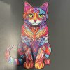 Kruzzel 22878 Dřevěné puzzle kočka 130 dílů, 38 x 24 cm