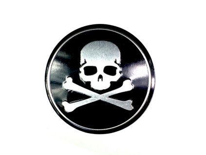 32473 3d chromova samolepka lebka