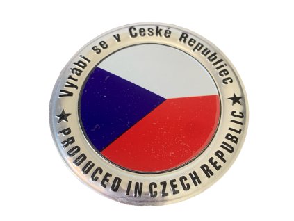 3D Chromová Samolepka - Vyrábí se v České republice (vlajka)