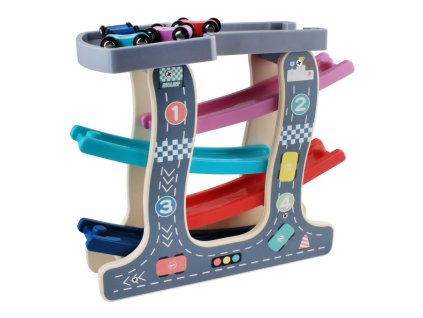 173888 miniaturni drevena autodraha 4 auticka