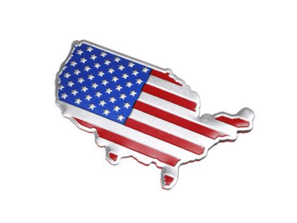 3D Chromová Samolepka - Mapa USA