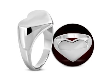 Prsten s plochou srdce vel.56 (Cena bez gravírování -)