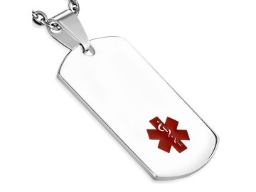 Přívěsek z chirurgické oceli UPK912 s logem EMS (Cena bez gravírování -)