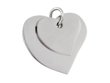 Přívěsek z chirurgické oceli TWO HEARTS 24217 (Cena bez gravírování -)