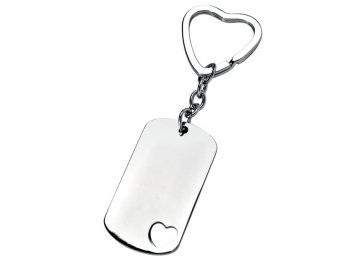 Klíčenka RECTANGULAR - HOLE HEART 7302 (Cena bez gravírování -)