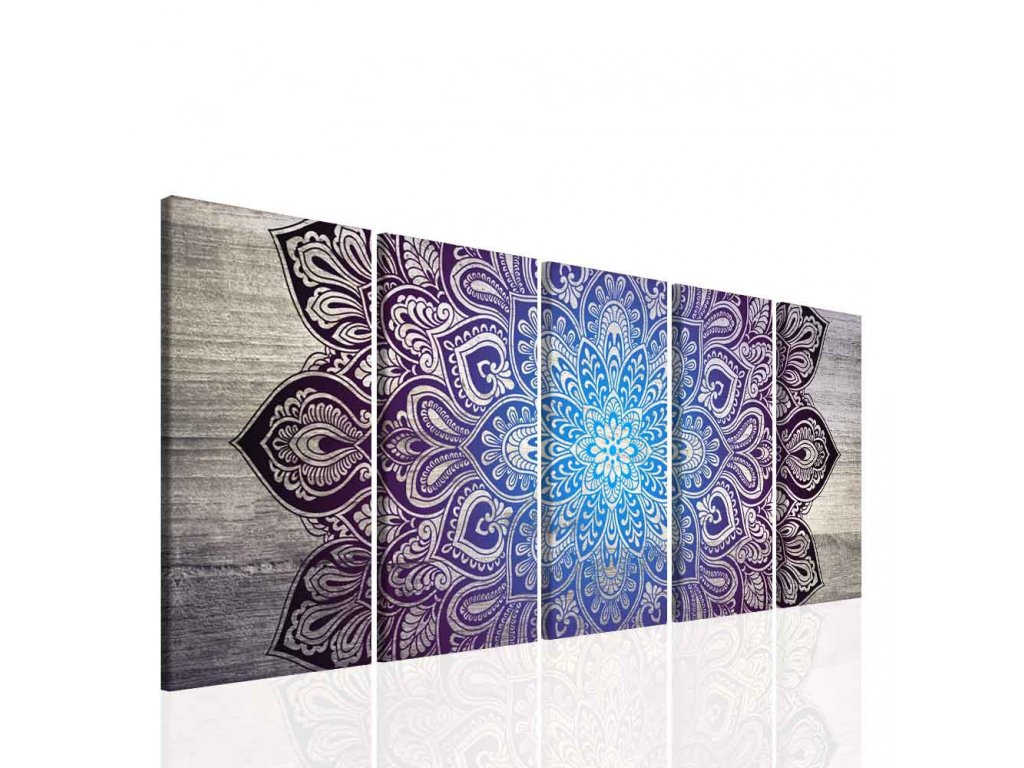 Obraz mandala na dřevě Purple