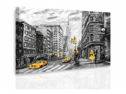 Obraz New York malovaný Yellow