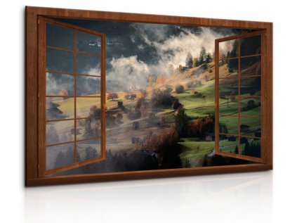 3D obraz okno do údolí