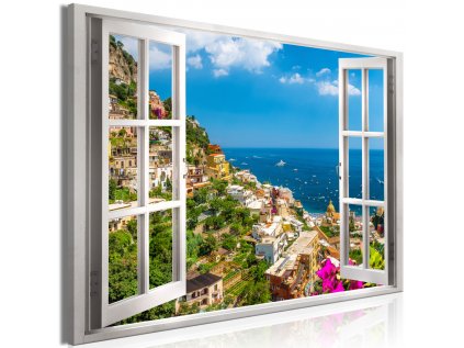 3D obraz okno na Positano