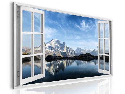 3D obraz okno na Lac Blanc