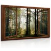 3D obraz dřevěné okno do lesa
