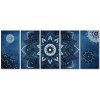 Pětidílný obraz mandala Blue