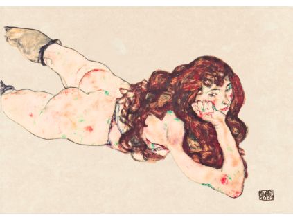Egon Schiele - Žena na břiše