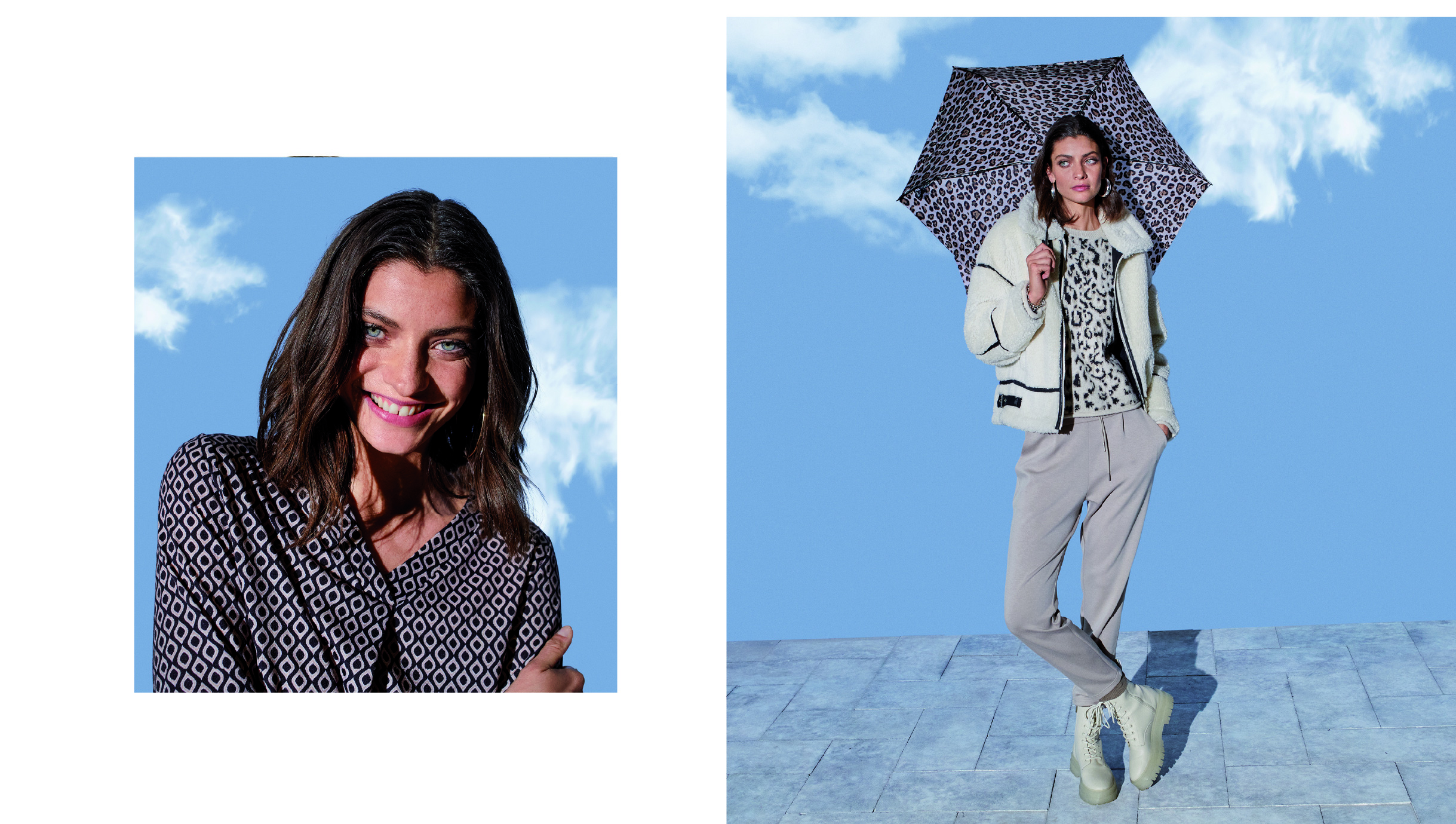 Pohodlné nohavice BROADWAY NYC FASHION NEVADA MOON ROCK MELANGE