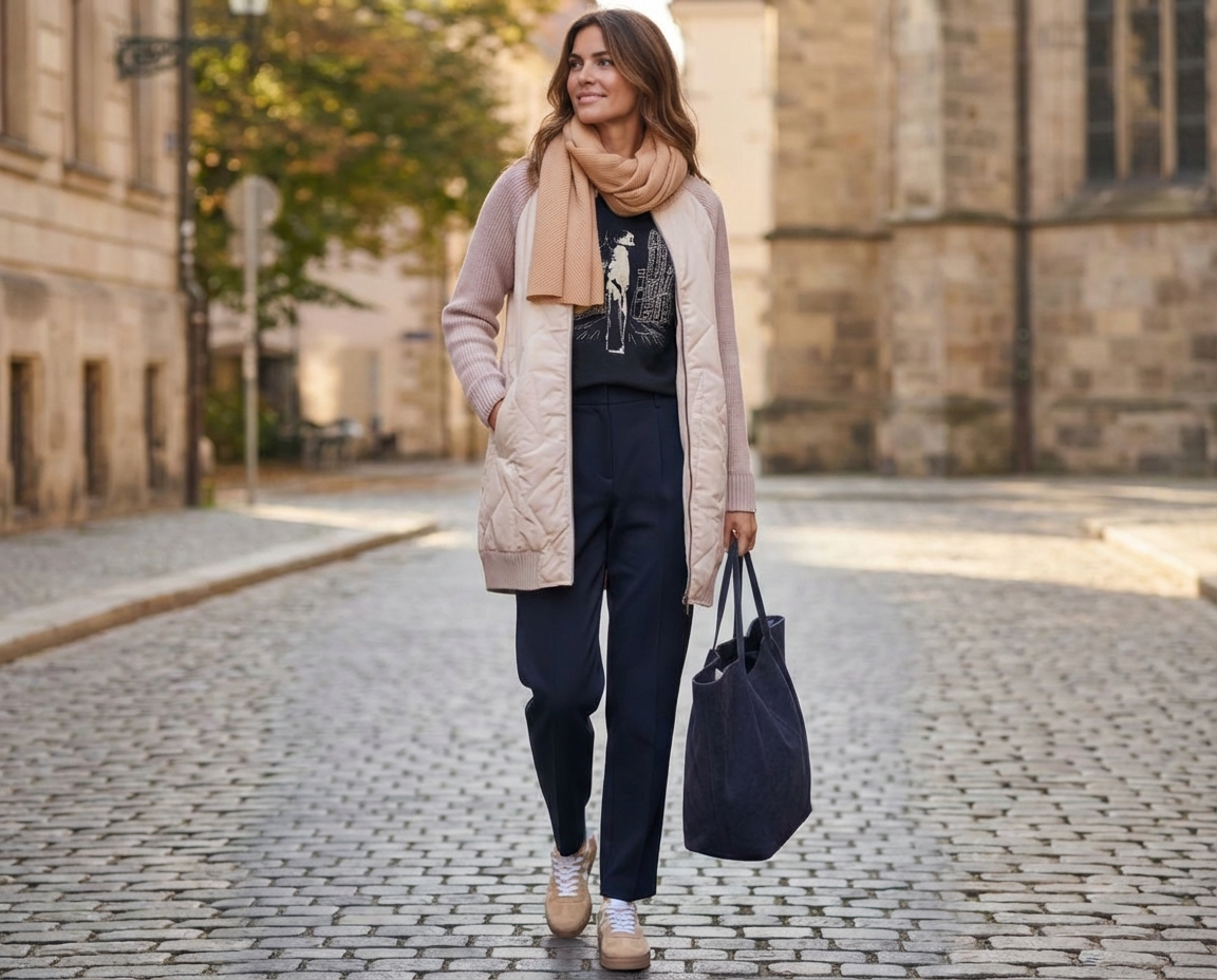 Prešívaný sveter KENNYS. STEPP BISCUIT