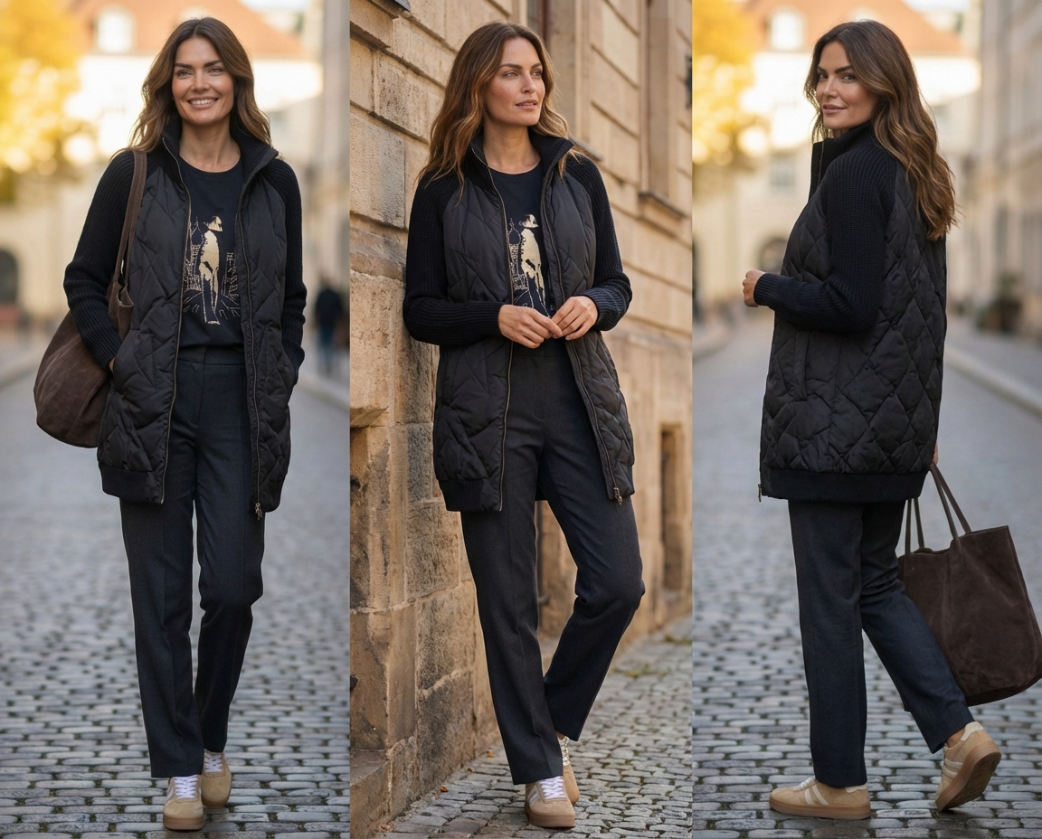 Prešívaný sveter KENNYS. STEPP BLACK