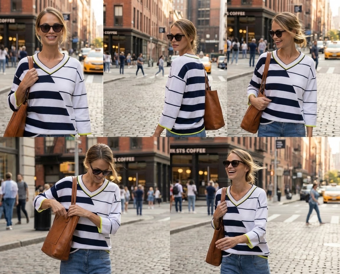 Pulóver KENNYS. STRIPE INDIGO