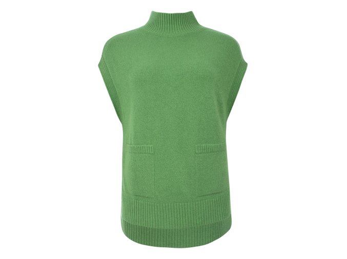 Úpletová vesta KennyS. s rolákovým golierom BAMBUS GREEN