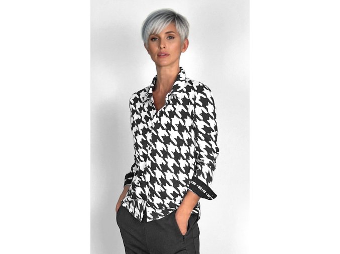 Džersejová blúzka KENNYS. HOUNDSTOOTH