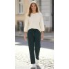 Dámsky štruktúrovaný pulóver s 3/4 rukávom BROADWAY NYC FASHION SOFT WHITE