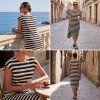 Dámske háčkované šaty BROADWAY NYC FASHION BLACK STRIPE